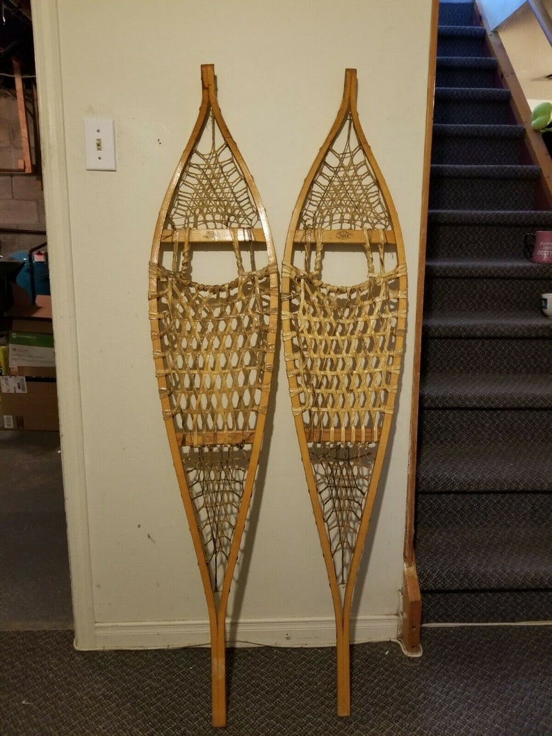 Vintage Ojibwa Traditionnal Faber Snowshoes 60 X Etsy