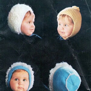 Small Child&#39;s Baby Hat Bonnet - Argyll Double Knitting 136 - Vintage Knitting Pattern - PDF