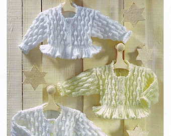 Baby and Small Child Jacket - Sirdar Snuggly Double Knitting 3950 - Vintage Knitting Pattern - PDF