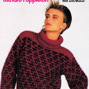 Lady Polo Neck Sweater Jumper Pullover Size 81 to 97 cm 32 to 38 inch Richard Poppleton Rio with Mohair 2267 Vintage Knitting Pattern - PDF