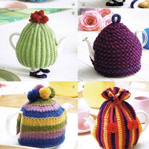 6 Tea Cosy Cozy Cosies - King Cole DK 9014 - Knitting Pattern - PDF