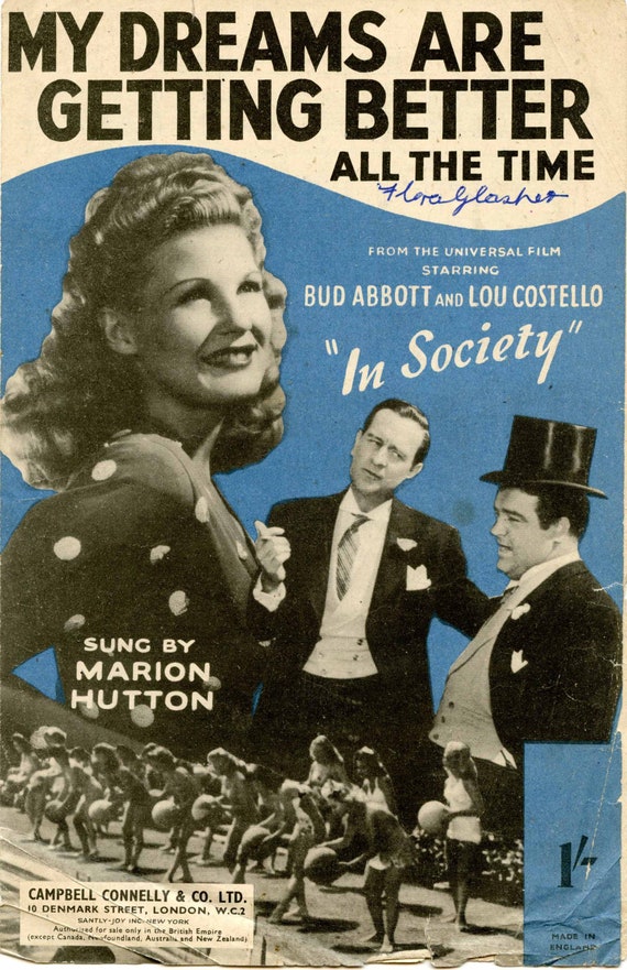 My Dreams Are Getting Better All The Time Vintage Sheet Music Etsy My Dreams Are Getting Better All The Time Vintage Sheet Music Etsy
