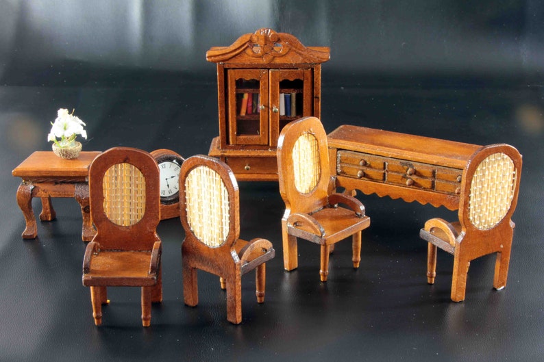 Vintage Miniature Wooden Doll House Furniture 1/24 scale made Etsy