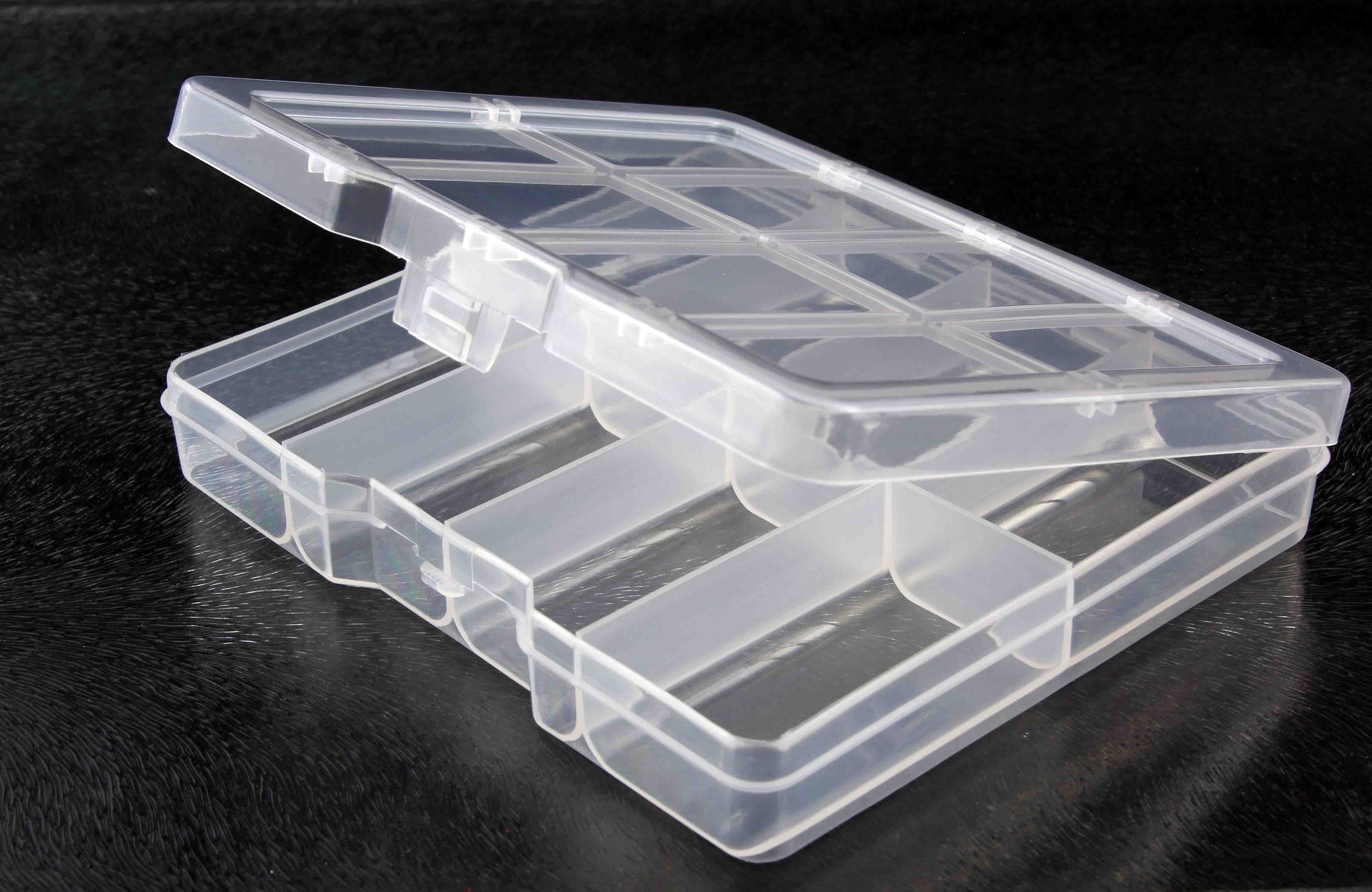 Plastic Storage Box with 6 Compartments-4-5/8 x 2-3/4 x 1-1/8