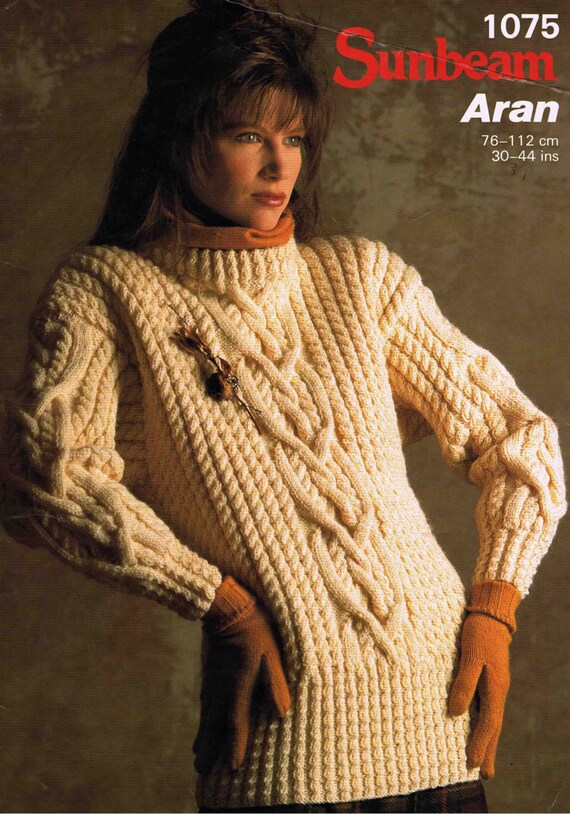 Lady Man Interlace Cables Aran Crew 