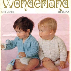 Girl Boy Child Cardigan Size 56cm (22inch) 12 to 18 Months - Sirdar 3 Ply 3048 - Vintage Knitting Pattern - PDF
