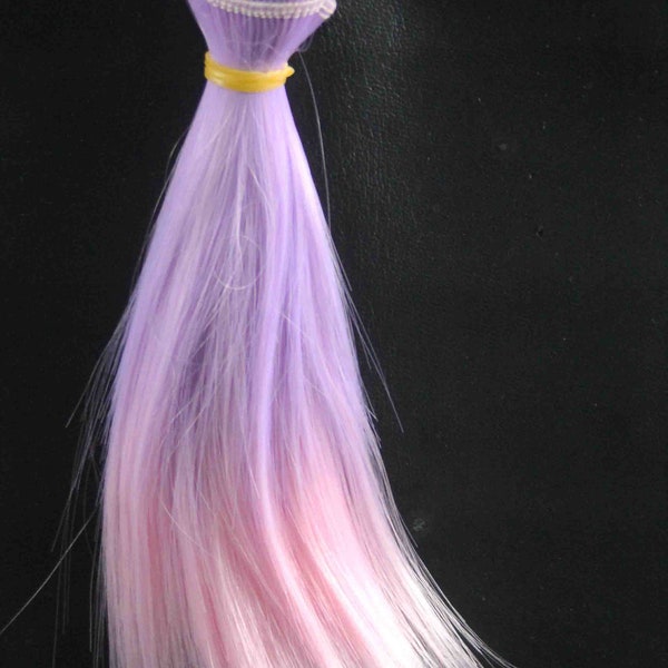 Parrucca sintetica diritta per bambola lilla chiaro/rosa chiaro Accessorio per trama di capelli 15 x 100 cm 6 x 39 pollici per Blythe Monster High OOAK Reroot PullipDoll