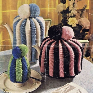 Tee Kaffee Eierwärmer Cosies - Bellmans DK 1052 - Vintage Strickmuster - PDF