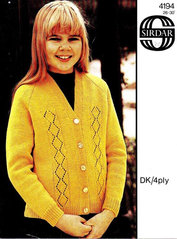 R#66 Baby Boy or Girls 4ply Cardigan 18/" Knitting Pattern
