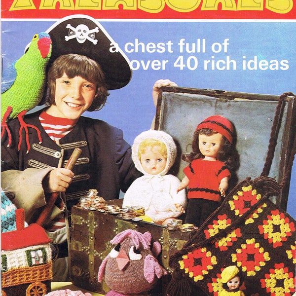 Patons Treasures 184 Book - Treasure Trove of Over 40 Gifts Novelties - Vintage Crochet Knitting Pattern - PDF