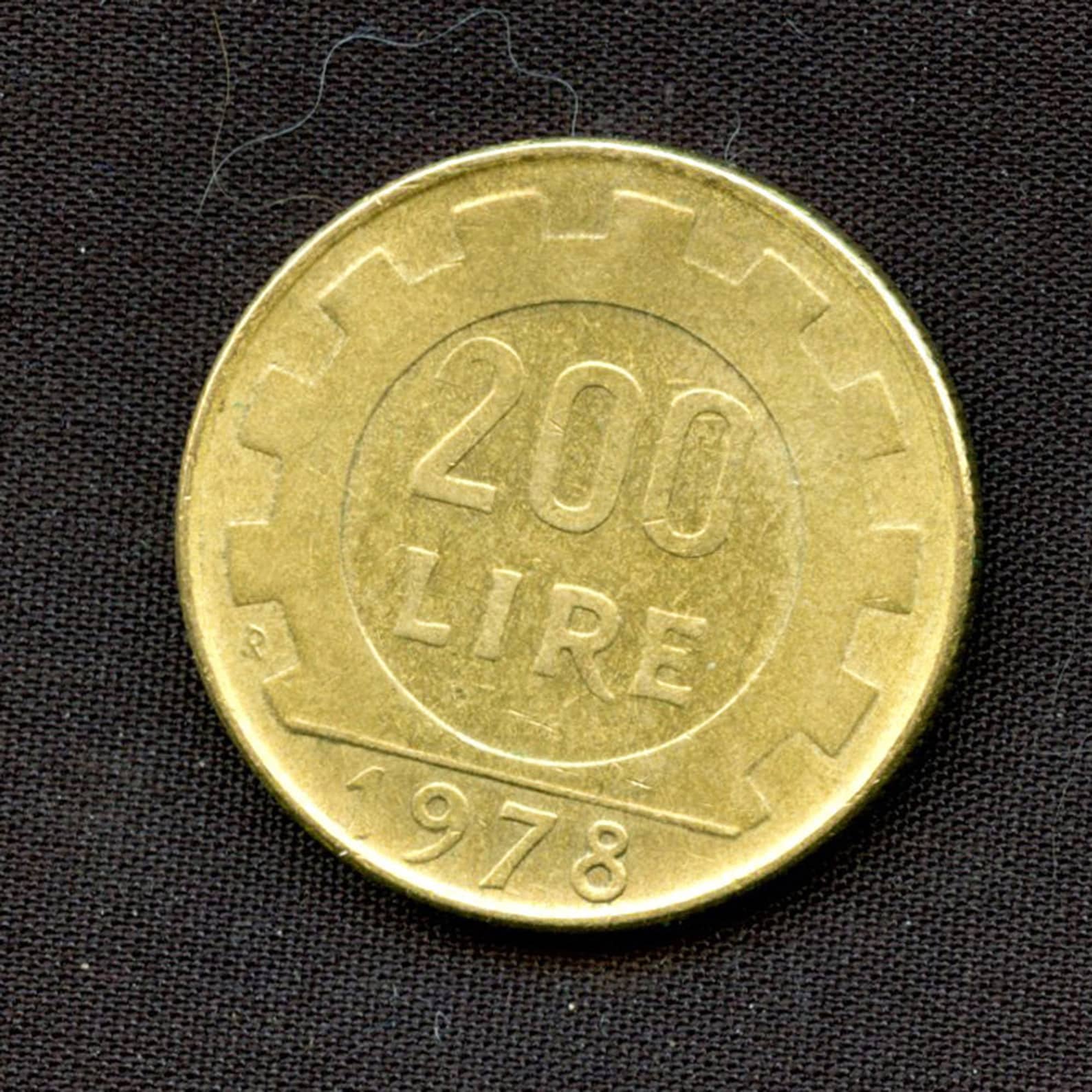 1978 Italia Italiana 200 Lira Moneda Vintage | Etsy