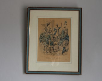 Impresión de moda francesa antigua del Journal des Demoiselles Magazine - Fechado 1888 - Arte Vintage - Impresión enmarcada - Imagen - Imagen -