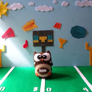 Stuffed Owl/Football/Fall Table Decor/Man Cave Decor/Football Decor/Kids Fall Decor/Fall Sport Decor/Football Party Decor/Fall Owl/Sports