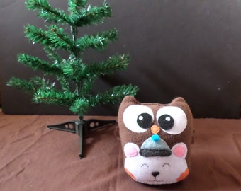 Stuffed Winter Owl/Christmas Decor/Winter Table/Winter Mantel/Christmas Table/Christmas Mantel/Kids Christmas/Woodland Animals/Winter Decor