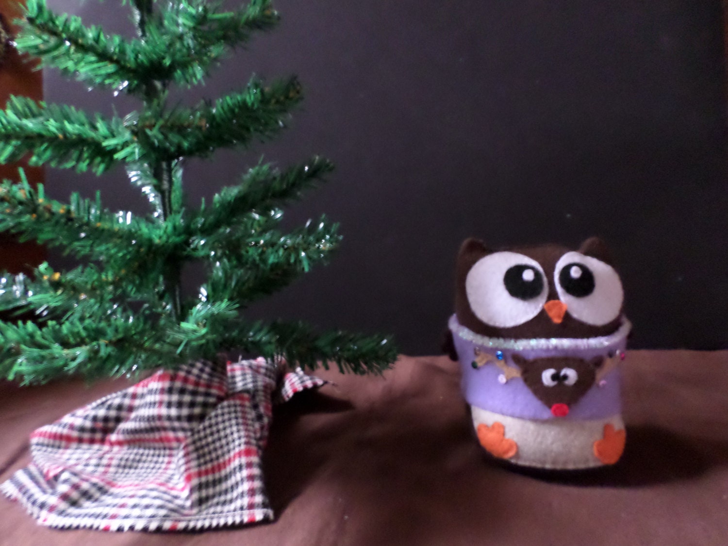 Stuffed Christmas Owl/Ugly Christmas Sweater/Christmas Decor/Christmas Mantel Decor/Christmas Table 