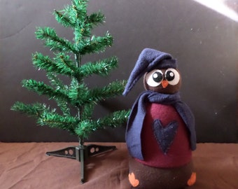 Stuffed Winter Owl/Winter Decor/Rustic Tabletop Decor/Winter Mantel Decor/Christmas Decor/Christmas Mantel Decor/Christmas Tabletop Decor