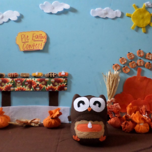 Stuffed Thanksgiving Owl/Harvest Owl/Thanksgiving Decor/Fall Table Decor/Fall Mantel Decor/Thanksgiving Table Decor/Pumpkin Pie/Fall Decor