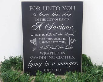 christian christmas decorations luke 2 for unto you is born this day christmas sign wooden sign christmas gift christmas home decor - Christian Christmas Decorations christian christmas decorations luke 2 for unto you is born this day christmas sign wooden sign christmas gift christmas home decor - Christian Christmas Decorations