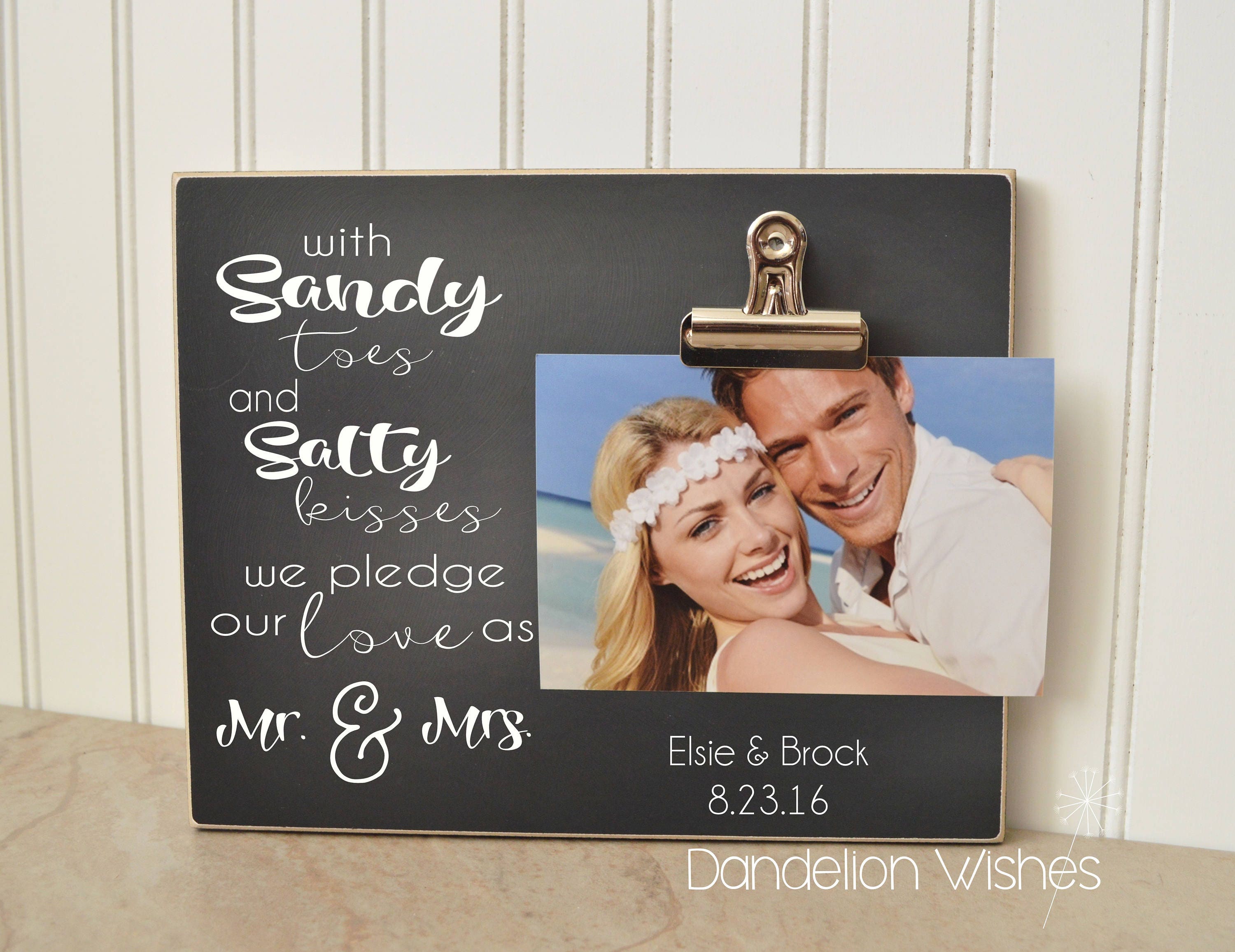 Personalized Wedding Photo Frame Mr Mrs Frame Beach Etsy