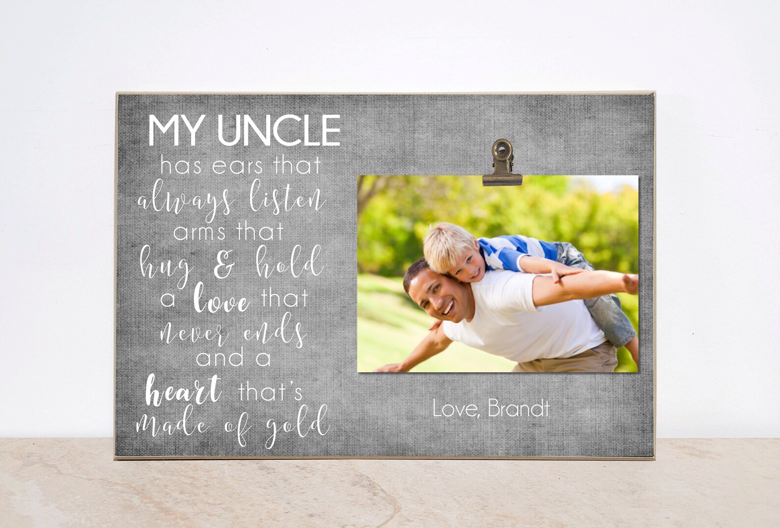 Personalized Uncle Photo Frame Valentines Day Gift for Uncle Etsy
