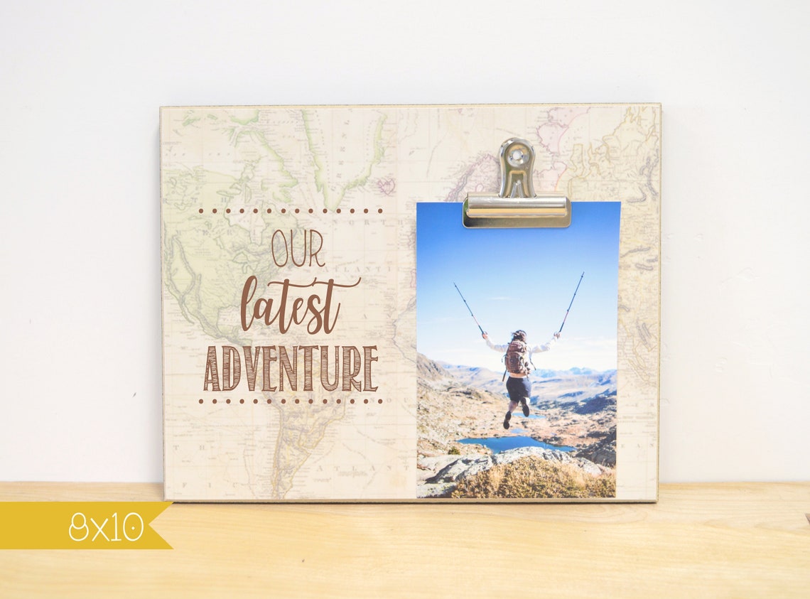 Our Latest Adventure Photo Frame Travel Gift Idea Map Frame Etsy