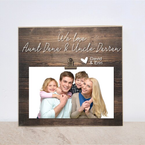 Aunt and Uncle Picture Frame Personalized Gift Rustic Photo Etsy