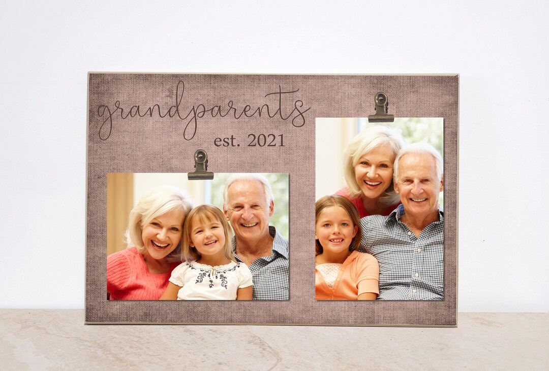 Grandparents Photo Frame Grandparents Est Custom Picture Etsy