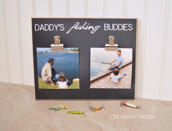 Clip Frame Gift from Son Gift for Dad Clip Frame For Dad BUDDY: Daddy/'s Fishing Buddy Gift for Parent Photo Frame Photo Frame For Dad