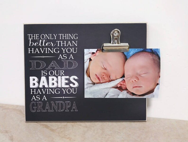 Download Photography Visual Arts Twins Baby Announcement Grandparent Pregnancy Announcement Grandpa Photo Frame Twins Reveal Father S Day Gift For Grandpa