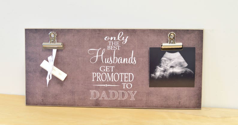 Father/'s Day Gift New Dad Gift First Father/'s Day Gift For Dad {Promoted To Daddy} Picture Frame Baby Announcement Gift For Husband