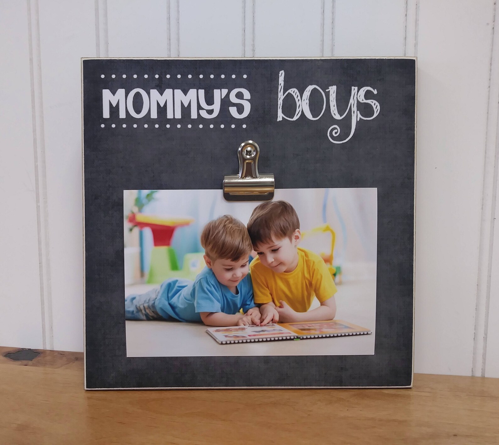 Mommy's Boys Picture Frame Gift for Mom Wood Frame Photo Etsy