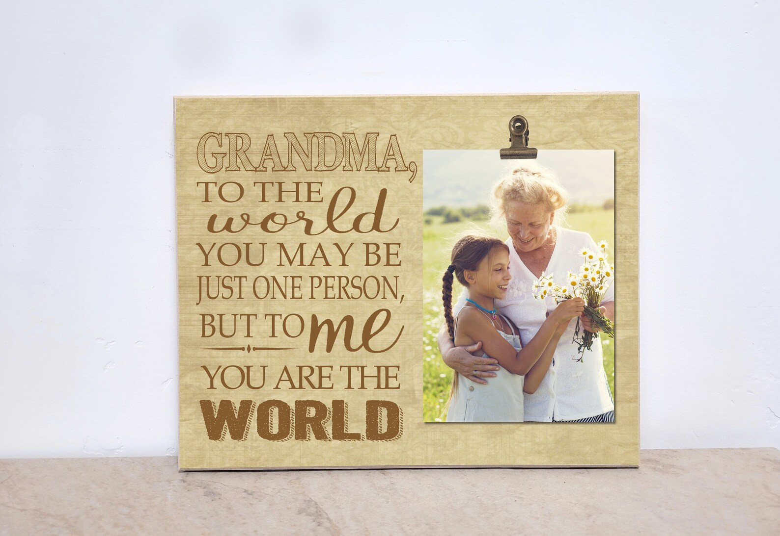 Personalized Picture Frame for Grandma to the World You May Etsy