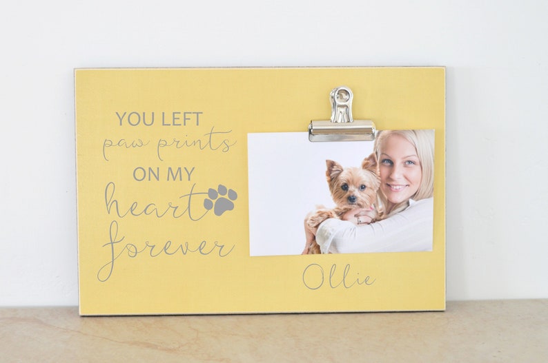 Download Personalized Photo Frame Paw Prints On My Heart Pet Bereavement Pet Picture Frame Pet Memorial Gift Sympathy Gift For Loss Of A Pet Photography Craft Supplies Tools Delage Com Br