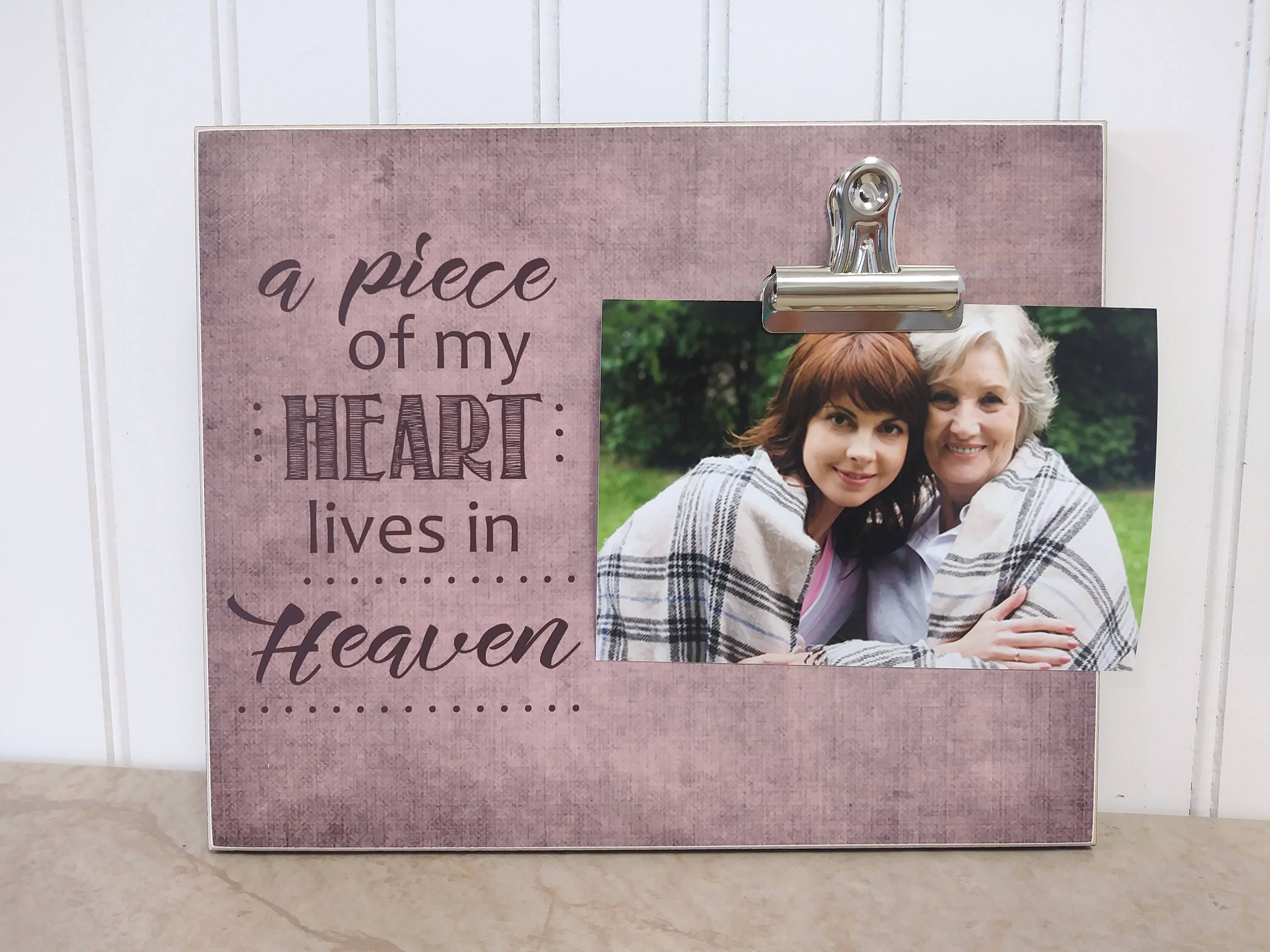 A Piece Of My Heart Lives In Heaven Sympathy Picture Frame 50