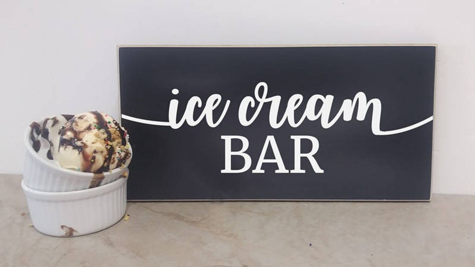 Custom Chalkboard Sign Ice Cream Bar Sign Wedding Decoration Etsy
