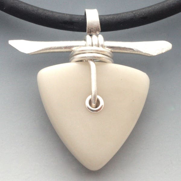 Ivory Tagua Nut and Hand Forged Sterling Silver Necklace