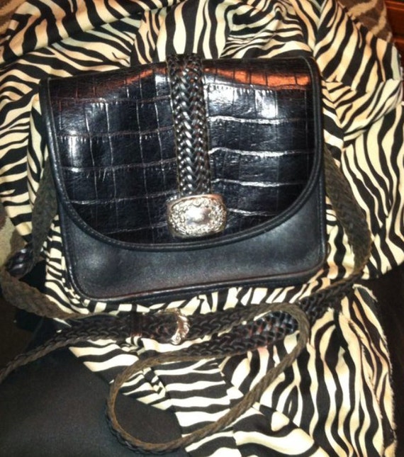 Items similar to Classic BRIGHTON Bag - Vintage! Black leather small ...