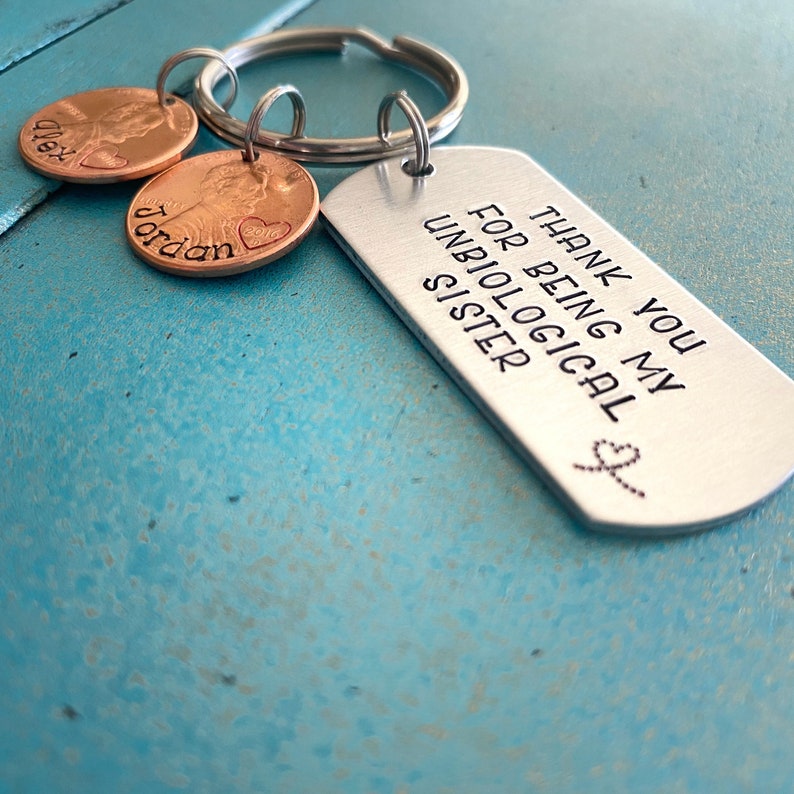 Best Friend Christmas Gift BFF Keychain Hand Stamped Etsy