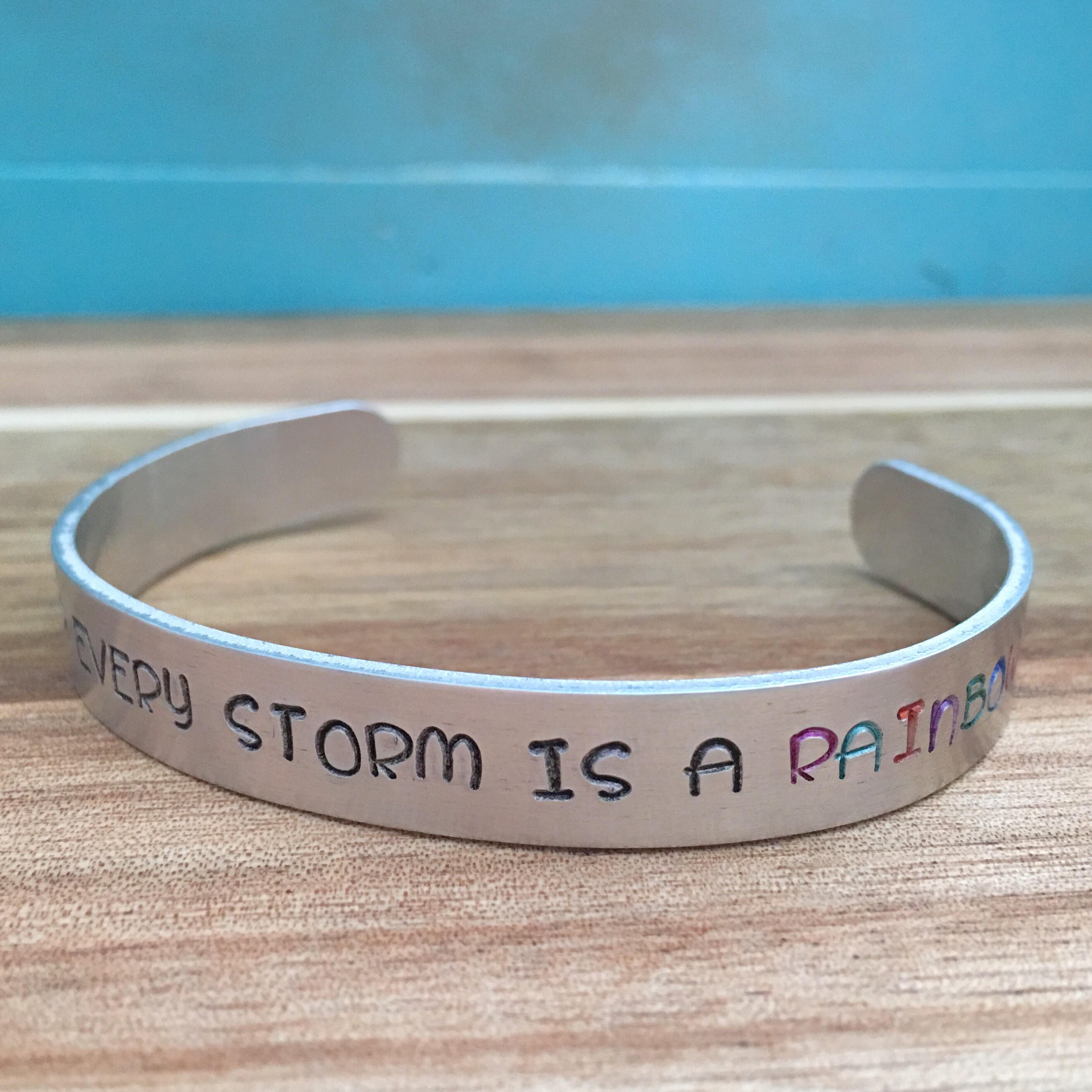 Rainbow Baby Gift Baby Loss Jewelry Rainbow Cuff Bracelet Etsy