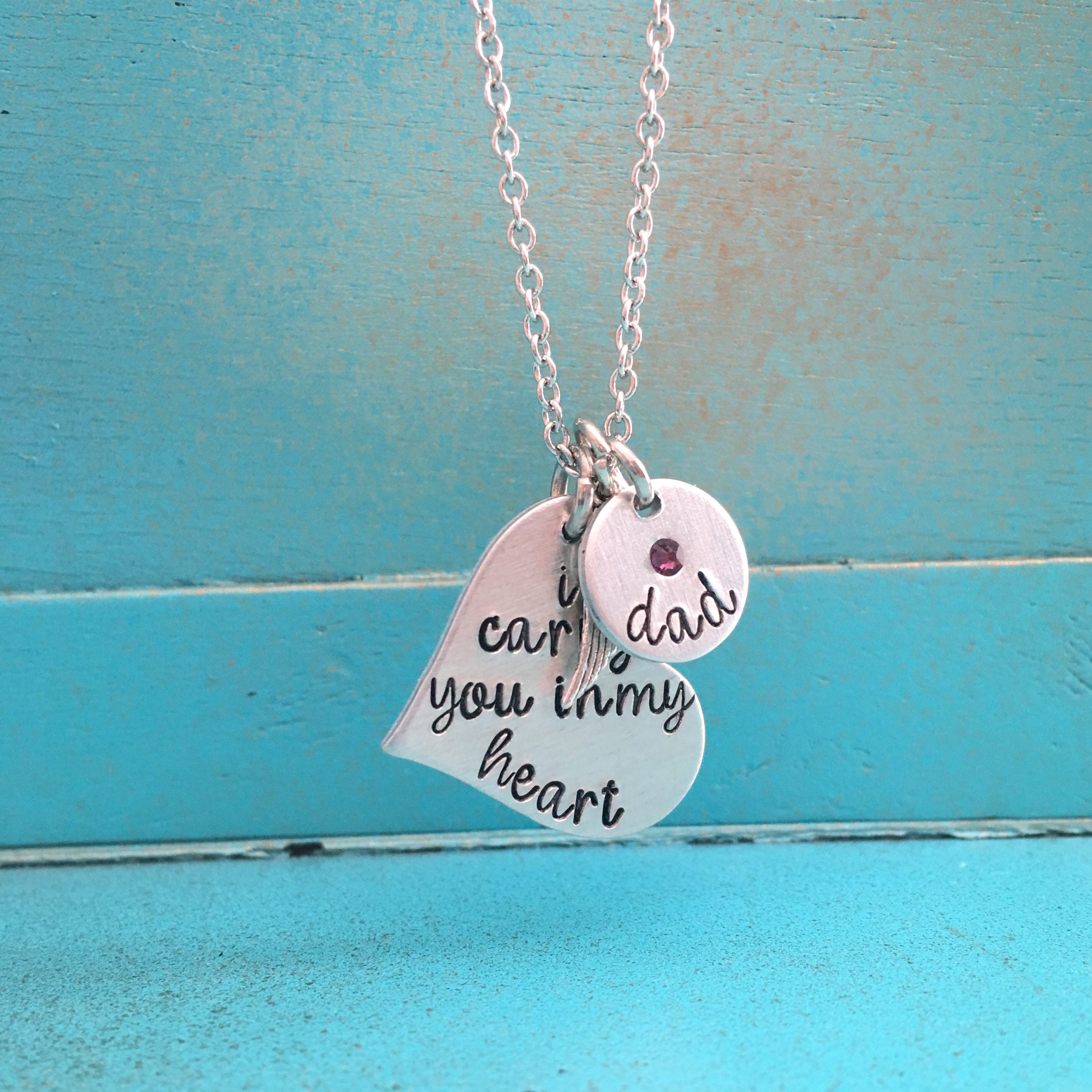 Personalized Memorial Necklace Birthstone Memorial Christmas Etsy