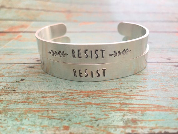 Resist Cuff Bracelet Resist Jewelry Feminist Bracelet | Etsy