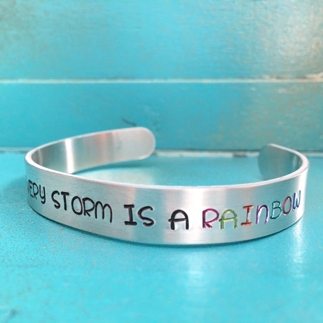 Rainbow Baby Gift Baby Loss Jewelry Rainbow Cuff Bracelet Etsy