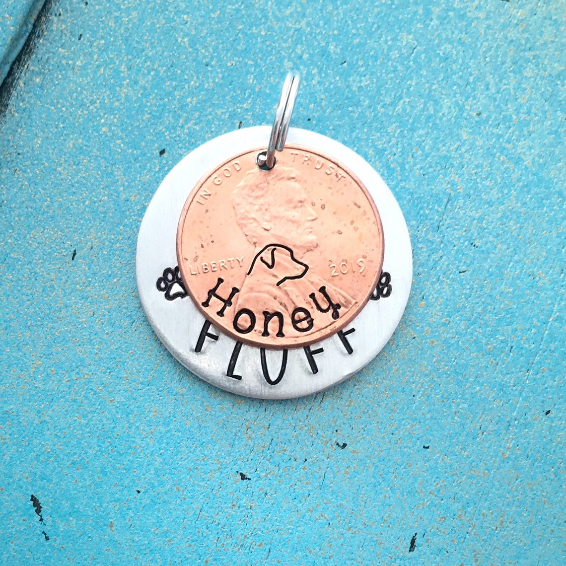Personalized Penny Pet ID Tag Custom Sweet Pet Identification Etsy