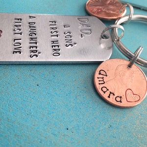 Personalized Dad Keychain, Fathers Day Christmas Gift From Son Daughter, Custom Daddy Key Ring, Gift For Him, Birthday Gift image 4