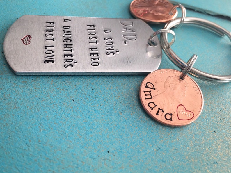 Personalized Dad Keychain, Fathers Day Christmas Gift From Son Daughter, Custom Daddy Key Ring, Gift For Him, Birthday Gift image 4