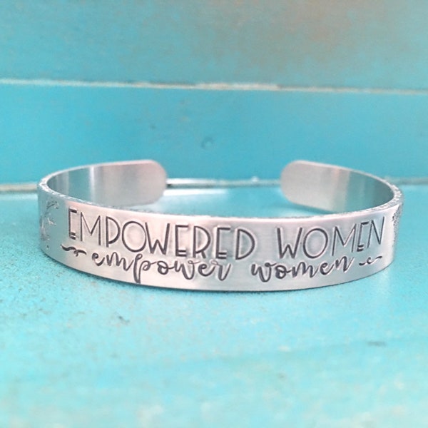 Empowered Women Empower Women Cuff Bracelet, Christmas Gift, Women Empowerment Jewelry, Feminist Bracelet, Inspirational Jewelry, Girl Boss