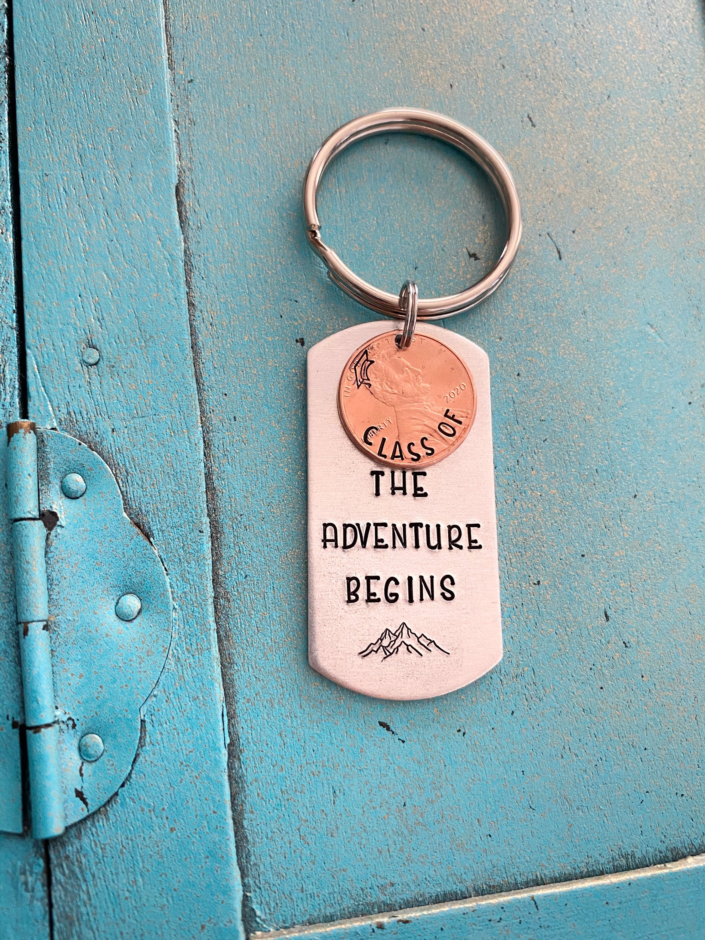 Graduation Keychain Hand Stamped Class Of Graduation Gift For Etsy