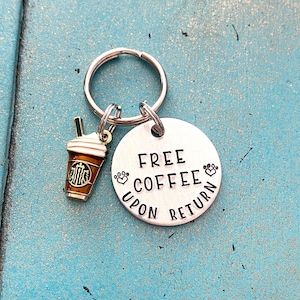 Personalized Coffee Pet ID Tag, Custom Funny Free Coffee Upon Return Pet Identification Tag, Customizable Dog Tag, Coffee Cup Tag