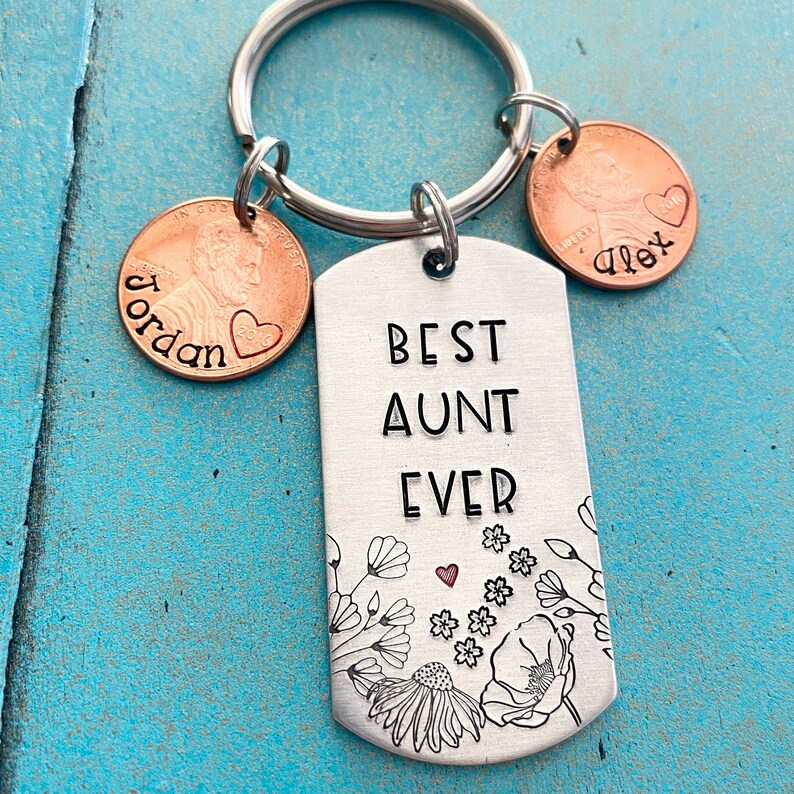 Best Aunt Ever Keychain Christmas Gift for Aunt Hand Etsy