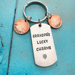 Grandpa Keychain, Fathers Day Gift For Grandpa, Papa Personalized Gift For Him, Grandpa Birthday Gift, From Grandkids image 1